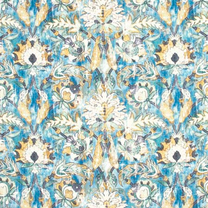 Grove Garden Peacock by Carole Designer Fabric Red Sea 100% Polyester India 50,000 Wyzenbeek Double Rubs </p><p>Repeat: 19 1/8" V, 27 1/2" H 56 1/4" - Swanky Fabrics -