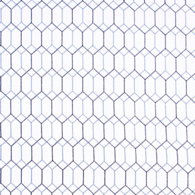 Instant Winner Denim by Carole Designer Fabric Bluebird 98% Polyester, 2% Nylon-LT Acrylic Backing China 5 3/4" V, 2 5/8" H 53" - Swanky Fabrics -