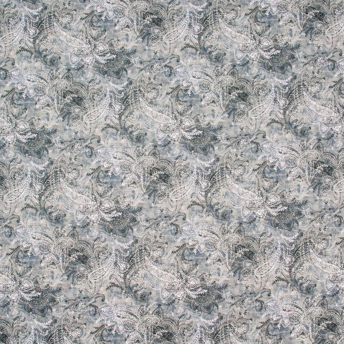 Pretty Lady Blue Smoke by Carole Designer Fabric Silver Fox 100% Cotton- Soil & Stain Release South Korea N/A Horizontal: 18 and Vertical: 1775 54 - Swanky Fabrics -