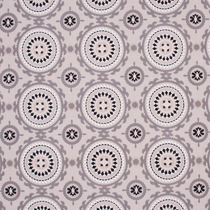 Suzanni Way Nickel by Carole Designer Fabric White Smoke 84% Cotton, 16% Polyester India N/A Horizontal: 10.625 and Vertical: 9.5 51.5 - Swanky Fabrics -