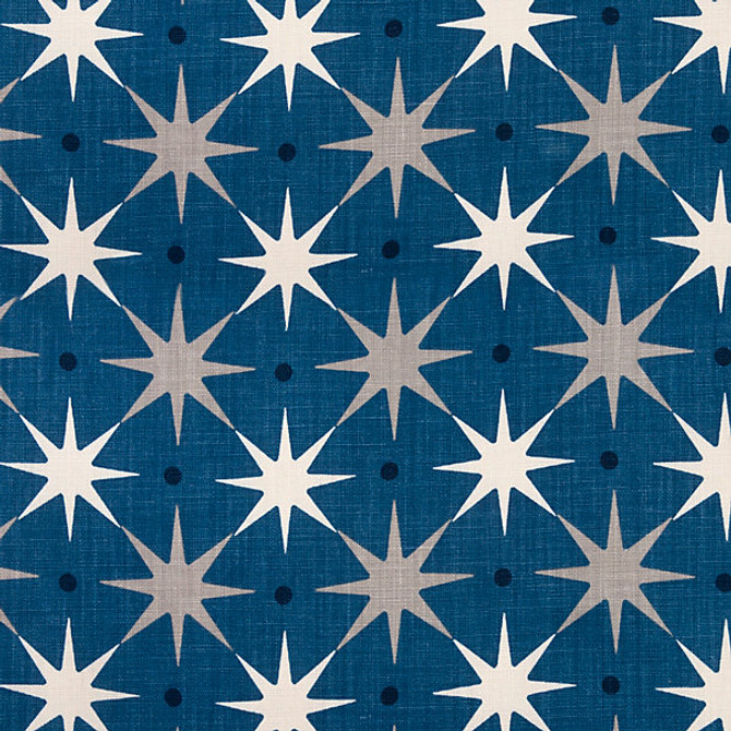 Star Power/Navy Hn 000442023 by Hinson Designer Fabric ALBERT HADLEY                                                          100% LINEN USA MEDIUM DUTY Horizontal: 7.5" and Vertical: 7.5" 54"  - Swanky Fabrics -