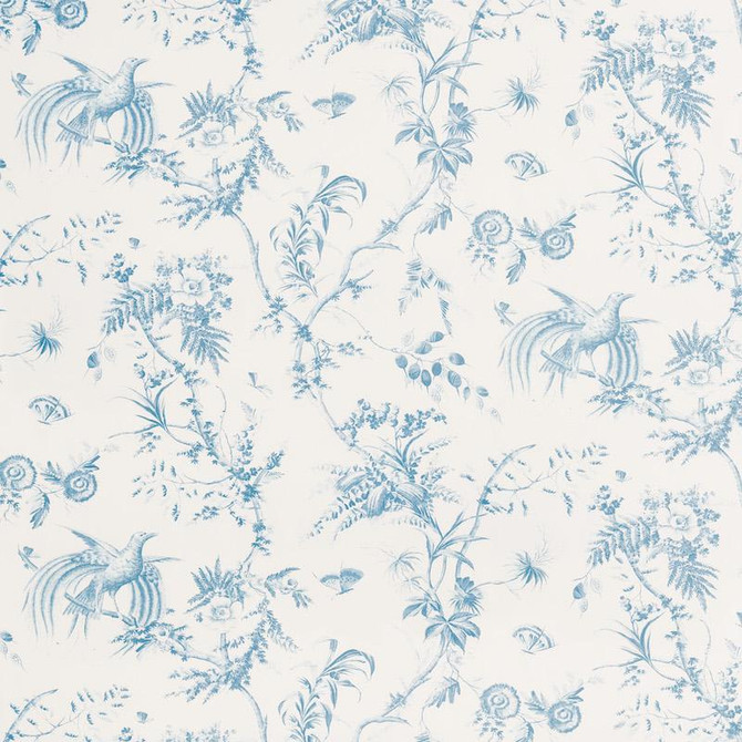 Toile De La Prairie Blue 179570 by Schumacher Designer Fabric Jill Lasersohn 27.0" - Swanky Fabrics -