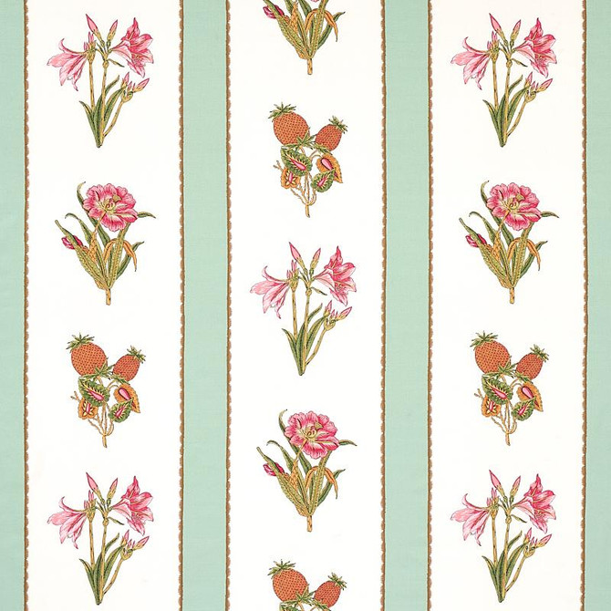 Servilia Stripe Aqua 179640 by Schumacher Designer Fabric Schumacher Classics 13.5" - Swanky Fabrics -
