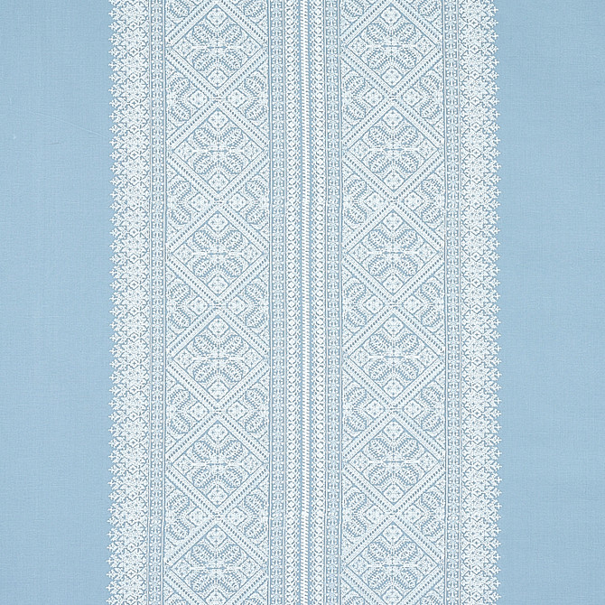 Toledo Chambray 69733 by Schumacher Designer Fabric RHAPSODY IN BLUE COTTON 40% LINEN 34% INDIA MARTINDALE 12,500 RUBS </p><p>Repeat: Horizontal: 26" (66CM) and Vertical: 4 1/5" (11CM) 52 - Swanky Fabrics -