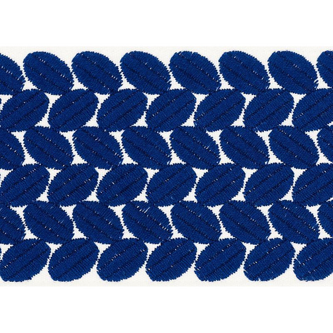 Berkeley Tape Wide Blue 70654 by Schumacher Designer Trim Happy Together Ii 1.0" - Swanky Fabrics -