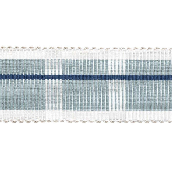 Calcada Tape Medium Mineral 79201 by Schumacher Designer Trim Stephanie Seal Brown - Swanky Fabrics -