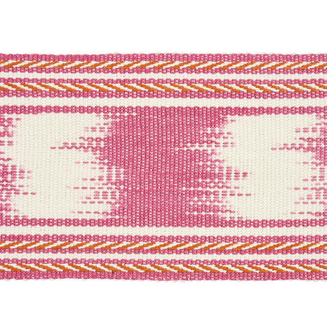 Banyan Ikat Tape Pink 79301 by Schumacher Designer Trim Happy Together - Swanky Fabrics -