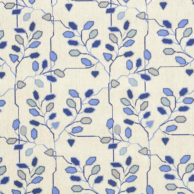 Tumble Weed Pingl Delft Blue 79510 by Schumacher Designer Fabric Neisha Crosland 13.38" - Swanky Fabrics -
