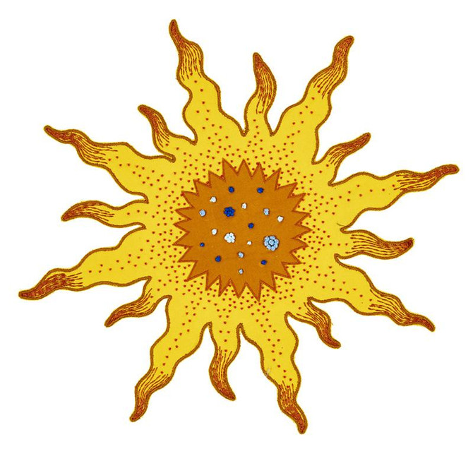 Helios Appliqu Yellow 79640 by Schumacher Designer Trim Misterioso - Swanky Fabrics -