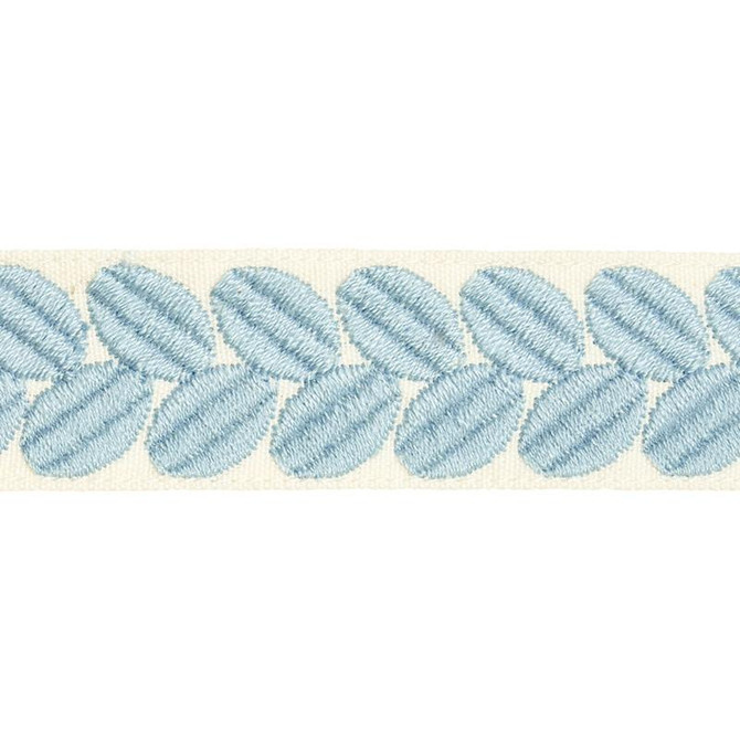 Berkeley Tape Narrow Sky 79910 by Schumacher Designer Trim Happy Together Ii - Swanky Fabrics -