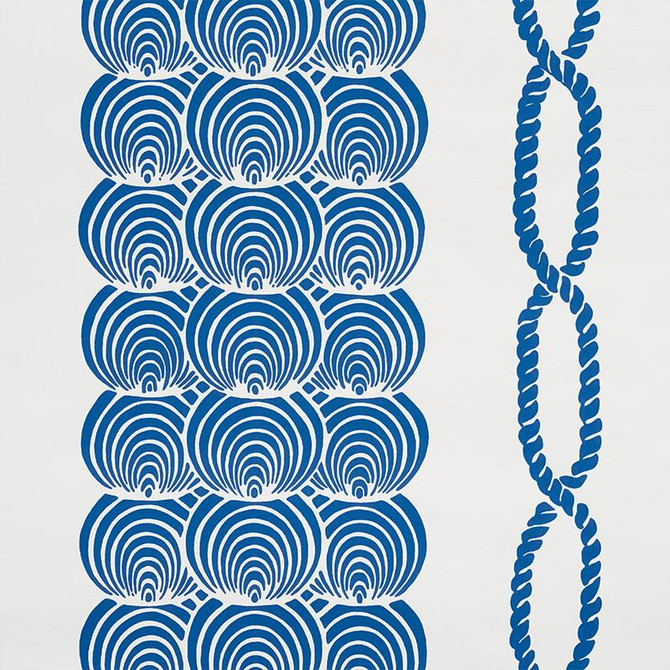 Coralline Blue 5009430 by Schumacher Designer Wallpaper Nautilus 18.0" - Swanky Fabrics -