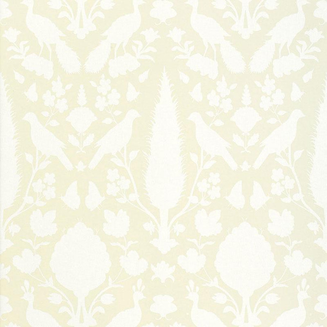 Chenonceau Bisque 5004124 by Schumacher Designer Wallpaper Exuberant Prints 13.88" - Swanky Fabrics -