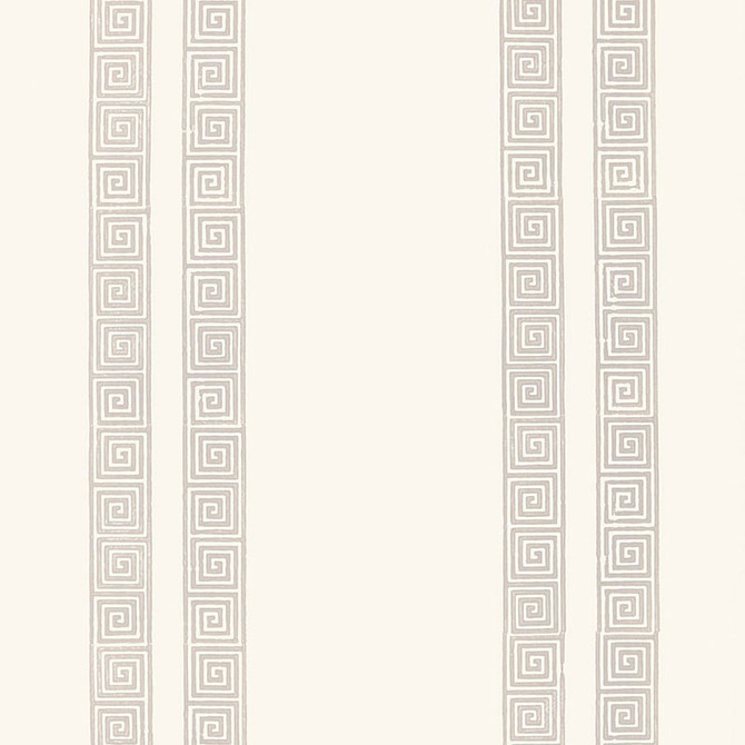 Greek Key Stripe Oyster 5005360 by Schumacher Designer Wallpaper JAIPUR / HAND BLOCK PRINTS Paper 0 INDIA </p><p>Repeat: Horizontal: and Vertical: 7 1/2" (19CM) 27 - Swanky Fabrics -