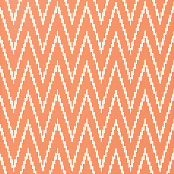 Kasari Ikat Terra Cotta 5005994 by Schumacher Designer Wallpaper Byzantium 13.5" - Swanky Fabrics -