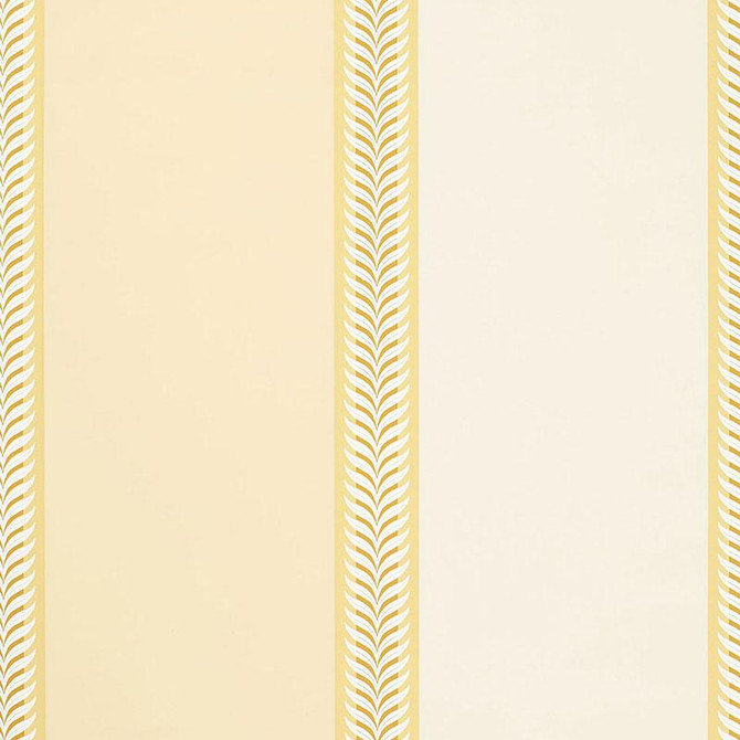 Valais Stripe Soft Yellow 5002471 by Schumacher Designer Wallpaper Essential - Swanky Fabrics -
