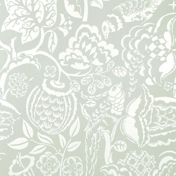 Uccello Aqua 5003713 by Schumacher Designer Wallpaper Palazzo 27.0" - Swanky Fabrics -