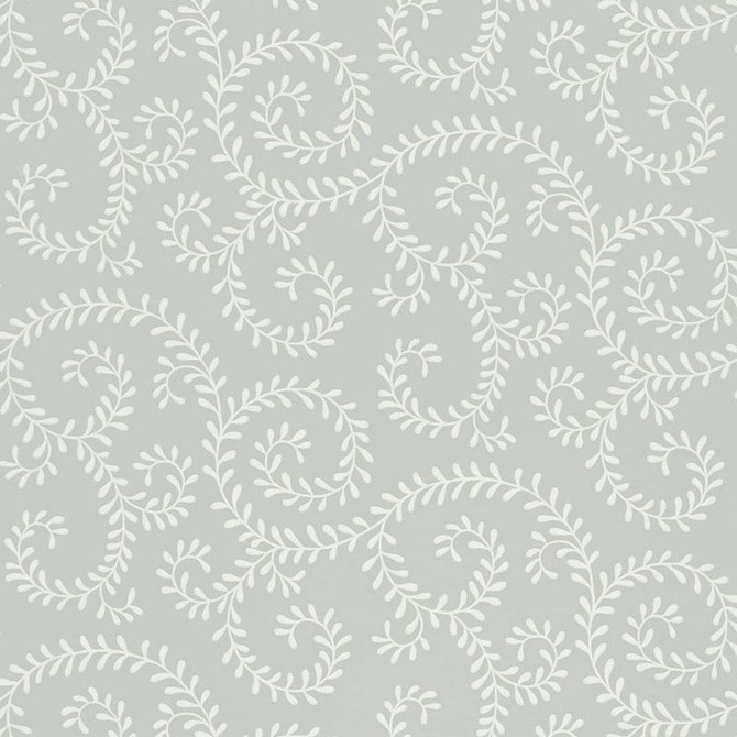 Leafy Scroll Dove 5005090 by Schumacher Designer Wallpaper Simply Charming 13.5" - Swanky Fabrics -