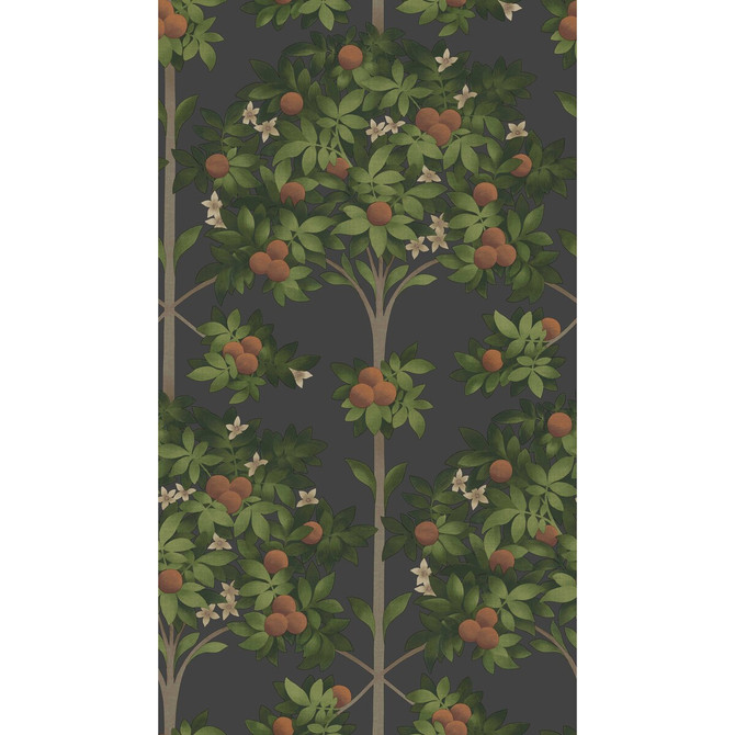 Orange Blossom Orange & Spring Green/Black by Cole & Son Designer Wallcovering COLE & SON SEVILLE NON WOVEN - 100% United Kingdom Horizontal: 20.5 and Vertical: 35.9 20.5 - Swanky Fabrics -