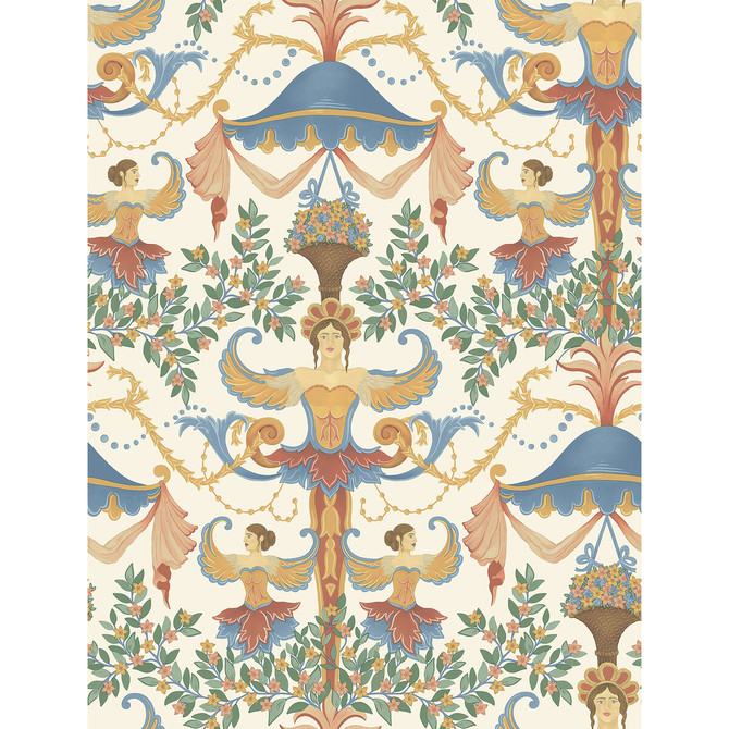 Chamber Angels Cs,R&M/P by Cole & Son Designer Wallcovering COLE & SON HISTORIC ROYAL PALACES-GREAT MASTERS NON WOVEN - 100% United Kingdom Horizontal: 20.5 and Vertical: 27 20.5 - Swanky Fabrics -