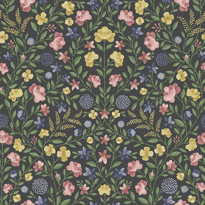 Court Embroidery Y,R&Hb/C by Cole & Son Designer Wallcovering COLE & SON HISTORIC ROYAL PALACES-GREAT MASTERS NON WOVEN - 100% United Kingdom Horizontal: 20.5 and Vertical: 20.5 20.5 - Swanky Fabrics -