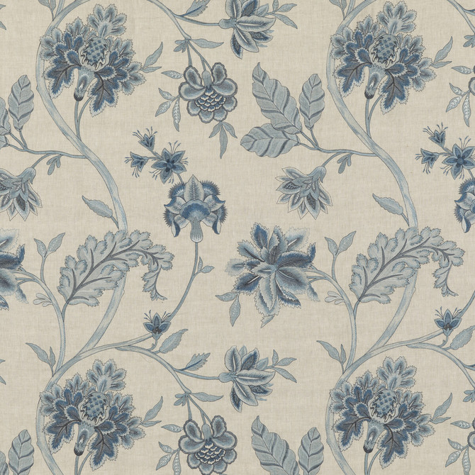 Arundel Blue by G P & J Baker Designer Fabric PORTOBELLO LINEN - 75%;VISCOSE - 19%;POLYESTER - 6% India Horizontal: 25.019 and Vertical: 30.338 50.038 - Swanky Fabrics -