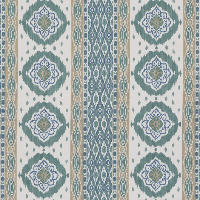 Crosby Aqua by G P & J Baker Designer Fabric CASPIAN COTTON - 60%;LINEN - 40% India Horizontal: 26.989 and Vertical: 12.608 53.978 - Swanky Fabrics -