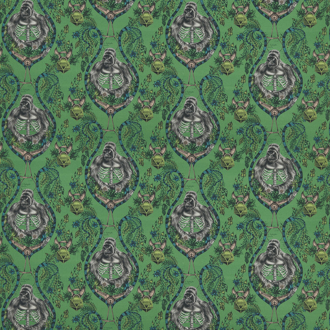 Silverback Linen Green by Clarke And Clarke Designer Fabric WILDERIE BY EMMA J SHIPLEY FOR C&C COTTON - 60%;LINEN - 40% Spain HEAVY Horizontal: 27 and Vertical: 32.41 54 - Swanky Fabrics -