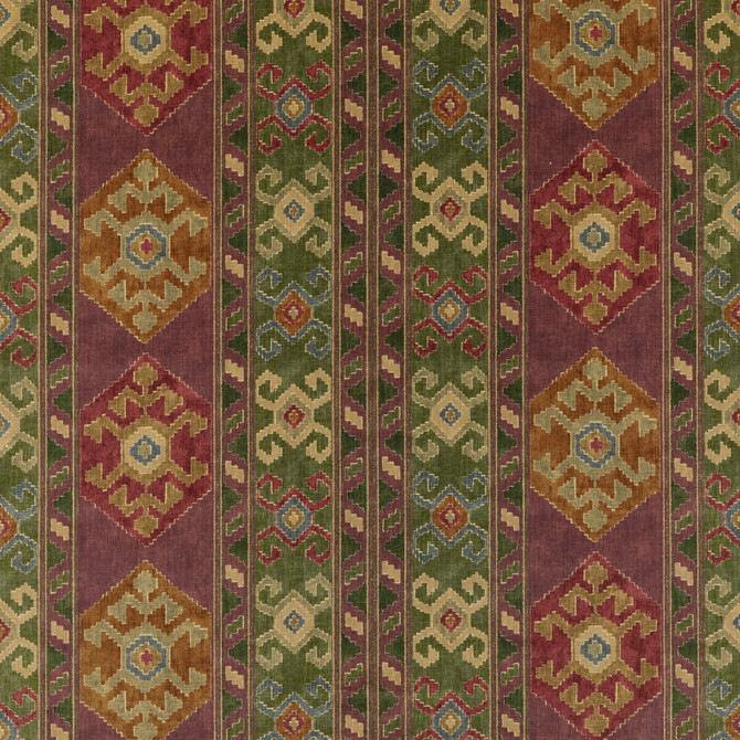 Nomad Velvet Plum/Green by Mulberry Designer Fabric MULBERRY LONG WEEKEND COTTON - 83%;POLYESTER - 17% United Kingdom Horizontal: 52.796 and Vertical: 23.64 52.796 - Swanky Fabrics -