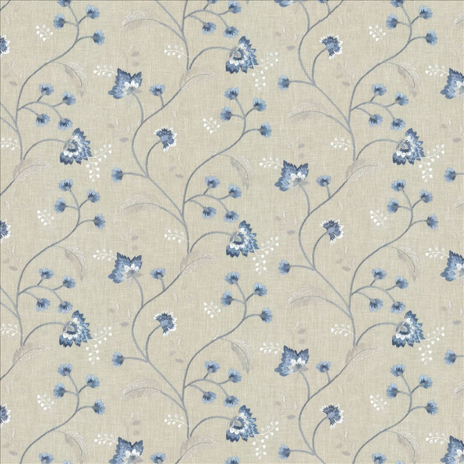 Dandy Floral Cornflower by Kasmir Designer Fabric 1467 52% Cotton
48% Polyester
 INDIA 30,000 Wyzenbeek Double Rubs </p><p>Repeat: Horizontal: 17 2/8 inches and Vertical: 8 7/8 inches 52 - Swanky Fabrics -
