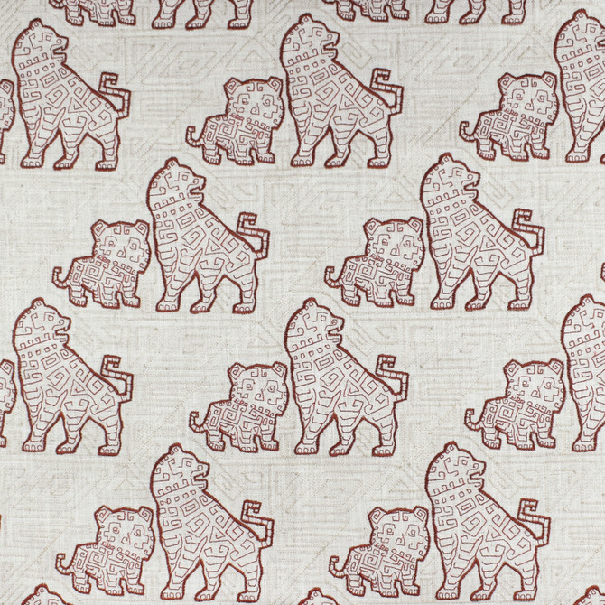 F2842 Carmine by Greenhouse Designer Fabric 95% Polyester, 5% Linen W/ 100% Rayon Embroidery China 9,000 double rubs </p><p>Repeat: 10.75" H, 11.75" V 60" - Swanky Fabrics -