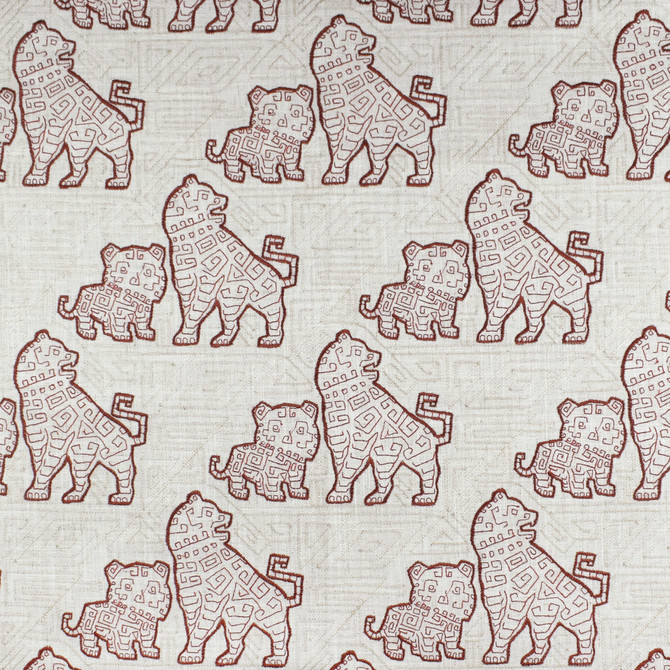 F2842 Carmine by Greenhouse Designer Fabric 95% Polyester, 5% Linen With 100% Rayon Embroidery China 9,000 </p><p>Repeat: 10.75" H, 11.75" V 60" - Swanky Fabrics -