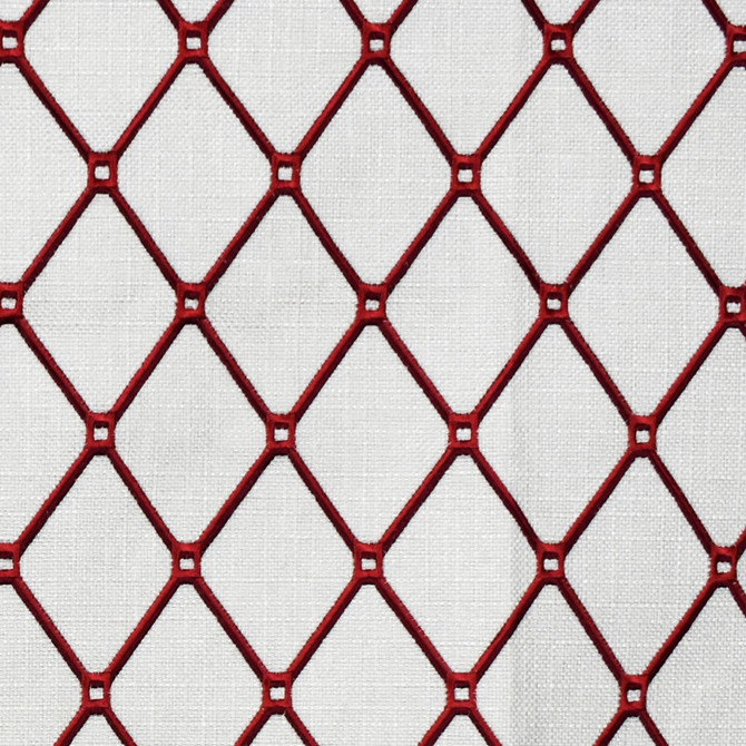 F2320 Carmine by Greenhouse Designer Fabric 88% Polyester, 12% Acrylic With 100% Acrylic Embroidery China 9,000 double rubs </p><p>Repeat: 2.7" H, 3.9" V 58" - Swanky Fabrics -