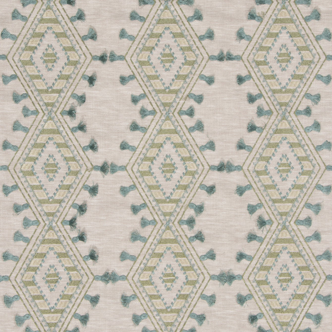 S3182 Greenery by Greenhouse Designer Fabric M03: Memos by Color 71% Polyester, 29% Cotton With 100% Polyester Embroidery India 9,000 double rubs </p><p>Repeat: 6.5" H, 6.25" V 52" - Swanky Fabrics -