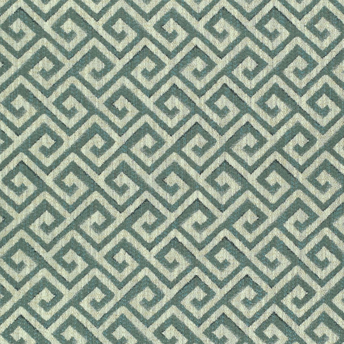 F2417 Aqua by Greenhouse Designer Fabric 100% Polyester China 21,000 double rubs </p><p>Repeat: 2" H, 3" V 54" - Swanky Fabrics -