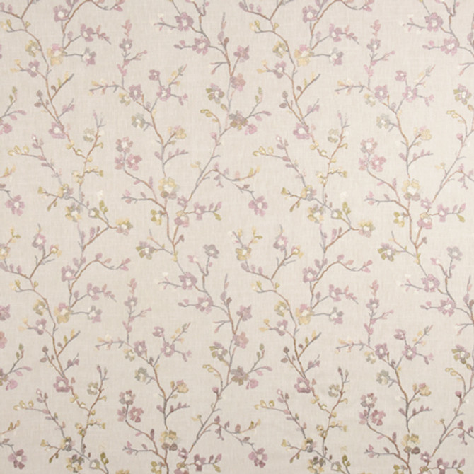 Flower Trail Wisteria by Carole Designer Fabric From The Heart 58% Cotton, 42% Polyester India 18 1/2" V, 17 1/2" H 52.25" - Swanky Fabrics -