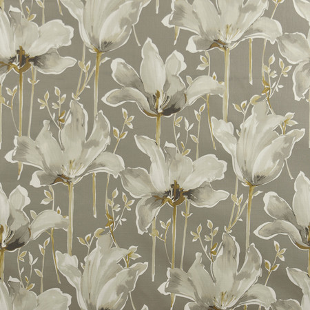 Lotus Blooms Grey by Carole Designer Fabric Muse 100% Cotton India 50,000 Wyzenbeek Double Rubs </p><p>Repeat: 24" V, 27" H 54" - Swanky Fabrics -