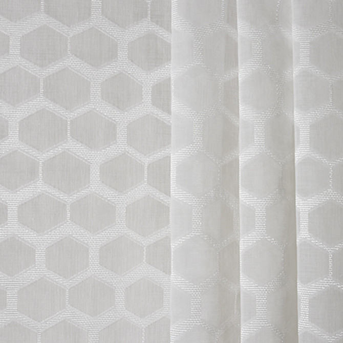 Evident Love White by Carole Designer Fabric Sheer Philosophy 100% Polyester Turkey 15" V, 19 1/4" H 118" - Swanky Fabrics -