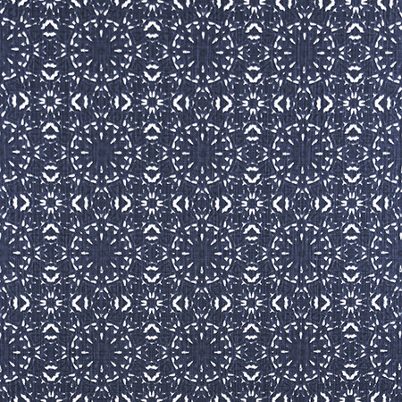 Hidden Sun Space Blue by Carole Designer Fabric Well-Traveled 100% Cotton Pakistan 30,000 Wyzenbeek Double Rubs 6 3/4" V, 6 3/4" H 54" - Swanky Fabrics -