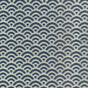 Montreal Indigo by Norbar Designer Fabric PRISM BLUES 100% POLYESTER CHINA 2 3/4"V 2"H 54 - Swanky Fabrics -