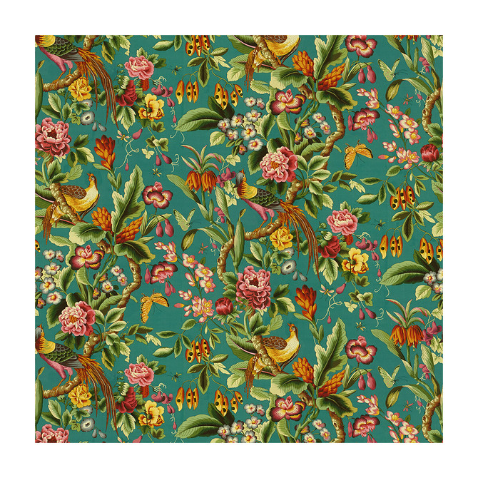 Pheasans Blue by Brunschwig & Fils Fabric Brunschwig & Fils Fabric Pheasans BlueFabric LES TROPIQUES LINEN - 100% United Kingdom </p><p>Repeat: H: 59, V: 45.25 59 - Fabric Carolina -