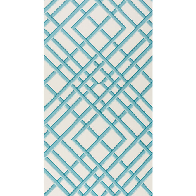 Treillage Sidewall Aqua by Brunschwig & Fils Wallcovering Brunschwig & Fils Wallcovering Treillage Sidewall AquaWallcovering VOLUME 56 PAPER - 100% United States </p><p>Repeat: H: 21, V: 21 21 - Fabric Carolina -