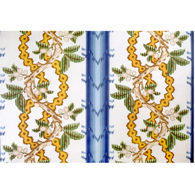 Josselin Cotton And Linen Print Lagoon And Ochre by Brunschwig & Fils Fabric Brunschwig & Fils Fabric Josselin Cotton And Linen Print Lagoon And OchreFabric LINEN - 59%;COTTON - 41% France </p><p>Repeat: H: 27.5, V: 19.5 56 - Fabric Carolina -