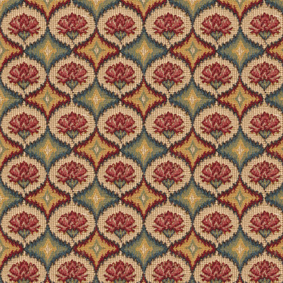 Fabienne Woven Tapestry Red Blue by Brunschwig & Fils Fabric Brunschwig & Fils Fabric Fabienne Woven Tapestry Red BlueFabric COTTON - 95%;POLYESTER - 5% France </p><p>Repeat: H: 3.75, V: 4 59 - Fabric Carolina -