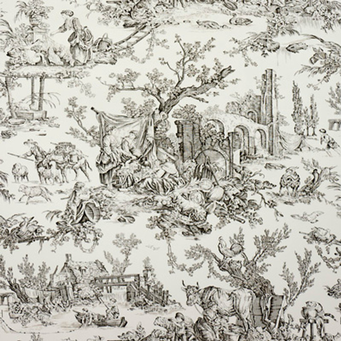 Le Hameau Charcoal by Brunschwig & Fils Wallcovering Brunschwig & Fils Wallcovering Le Hameau CharcoalWallcovering PAPER - 100% United States </p><p>Repeat: H: 34.5, V: 34.5 34.5 - Fabric Carolina -