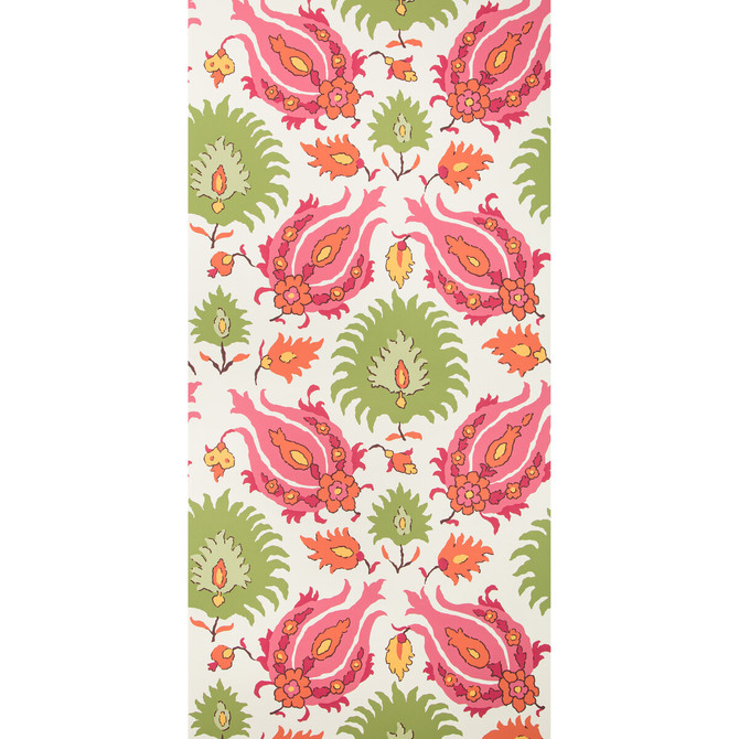 Kashmiri Pink/Green by Brunschwig & Fils Wallcovering Brunschwig & Fils Wallcovering Kashmiri Pink/GreenWallcovering GRAND BAZAAR WALLPAPERS PAPER - 95%;OTHER - 5% United States </p><p>Repeat: H: 27, V: 29.19 27 - Fabric Carolina -