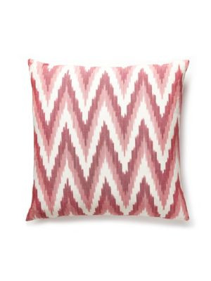 Adras Ikat Weave Pillow 22 X 22 - Coral SCADRASPILL0002 by Scalamandre Designer Pillows 100% COTTON LIGHT DUTY Horizontal: and Vertical: 0 - Swanky Fabrics -