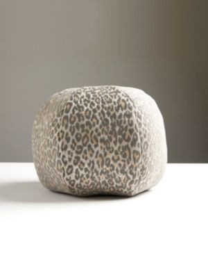 Leopard Pillow 12 Dia - Castle Gray A9SLEOPILL0007 by Scalamandre Designer Pillows AMAZINK 45% COTTON 31% VISCOSE 24% POLYESTER U.S.A. HEAVY DUTY Horizontal: 9.75" and Vertical: 7" 0 - Swanky Fabrics -