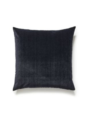 Strie Velvet Pillow 22 X 22 - Noir VWSTRIEPILL0003 by Scalamandre Designer Pillows 93% POLYESTER 7% RAYON U.S.A. Horizontal: and Vertical: 0 - Swanky Fabrics -