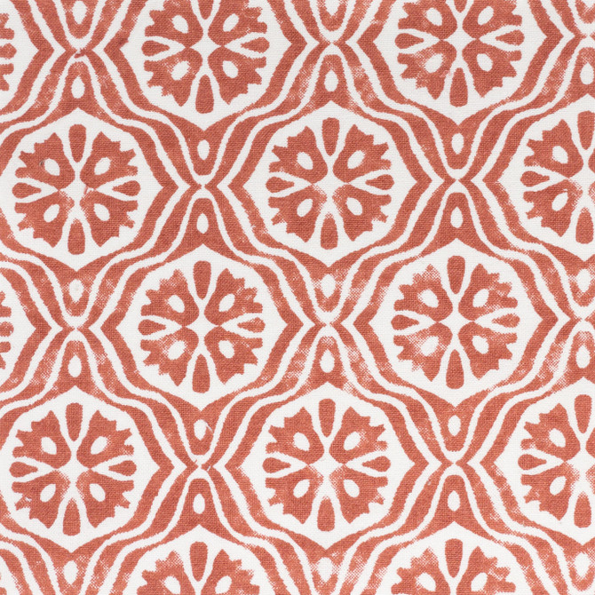 Litchfield 5 Spice by Stout Designer Fabric RAINBOW LIBRARY CAMELLIA/CLAY 100%COT INDIA Horizontal: 3.625 and Vertical: 3.750 56 in - Swanky Fabrics -