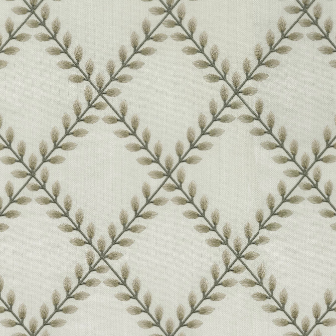 Clover Lane Emb Birch 410571 by PKL Studio Designer Fabric - 100% Polyester Embroid:100% Viscose INDIA 51000 Horizontal: 5.375 and Vertical: 6.25 55 - Swanky Fabrics -